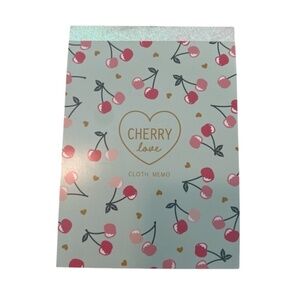 Kyowa Memo Pad. Cherry Print. Blue-Green Multi.